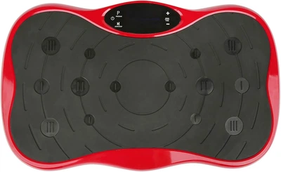 Тренажер виброплатформа Minexo VIBRO SLIM SHAPER PRO 51x30 см с пультом ДУ и эспандерами для тренировки мышц Красная
