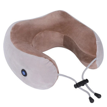 Массажная подушка U Shaped Upgrade Vibration Pillow с эффектом памяти и вибромассажем для шеи 26х24х12 см ортопедическая для путешествий и офиса с функцией прогрева и режимами вибрации для снятия мышечного напряжения и улучшения кровообращения