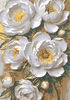 Картина по номерам Riviera Blanca Королевские пионы 28x40 см (RB-1359)