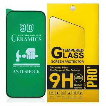 Защитная пленка Ceramics 9D для Apple iPhone 17 Pro с черной рамкой, противоударная, глянцевая