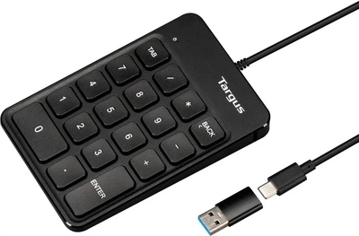 Klawiatura przewodowa Targus Wired Numeric EcoSmart Keypad USB Black (AKP13GL)