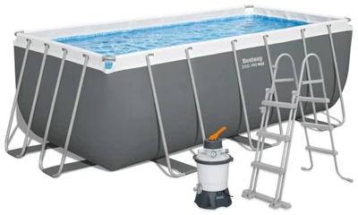 Каркасний басейн Bestway 412x201x122 см, пісочний насос-фільтр, драбина