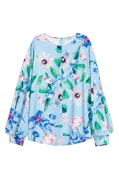 Блуза H&M блакитний в кольорові візерунки OLDEQ852 34
