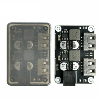 Модуль быстрой зарядки QC2.0 QC3.0 22.5W 24W 6-32V двойной USB в корпусе понижающий преобразователь
