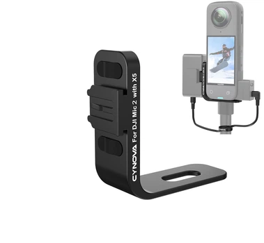 Крепление невидимое для микрофона DJI Mic 2 на Insta360 X5, алюминиевое, Cynova (58E346A9D89E)