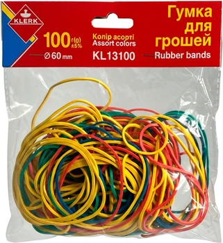 Резинки для денег KLERK d=60 мм ассорти 100 г (Я13030_KL13100)