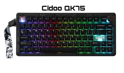 Клавиатура CIDOO QK75 Black Игровая Беспроводная Механическая Клавиатура. 2,4 ГГц/Bluetooth/Кабель. Аккумулятор 4000 мАч. RGB Подсветка. HOT-SWAP. 75%. Pearl White