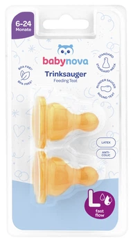 Соска латексная Baby-Nova круглая для каши 6+ мес (3961102) (4001071143043)