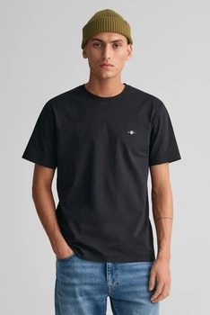 Чоловіча чорна футболка REG SHIELD SS T-SHIRT Gant S 2003184