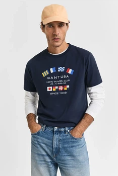Чоловіча темно-синя футболка GRAPHIC SS T-SHIRT Gant S 2003299