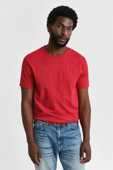 Чоловіча червона футболка EMBOSSED SS T-SHIRT Gant S 2003339
