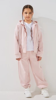 Костюм кофта+штани для дівчинки 851047 116 см Пудровий shop (2000999436567)