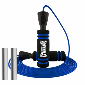 Скакалка швидкісна з обтяжувачами PowerPlay X ROPE 4212 чорно-темно-синя 3 м (PP_4212_Navy)