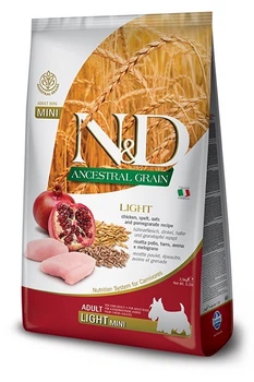 Сухой корм для снижения веса у собак малых пород Farmina N&D LG Light Chicken & Pomegranate Adult Mini, 2.5 кг