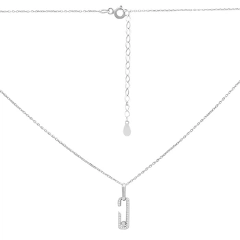 Серебряное колье с фианитами, вес изделия 2,77 гр (2209010)