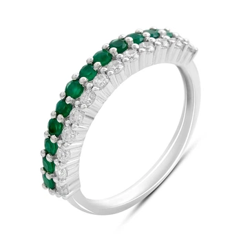 Серебряное кольцо с натуральным агатом 1ct, вес изделия 2,28 гр (2205425)