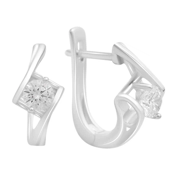 Серебряные серьги с фианитами (2207832)