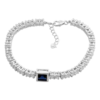Серебряный браслет с сапфиром nano 9.25ct, вес изделия 12,54 гр (2205777)