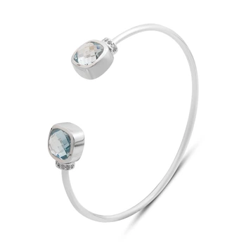 Серебряный браслет с натуральным топазом 9.716ct, фианитами, вес изделия 10,82 гр (2206781)