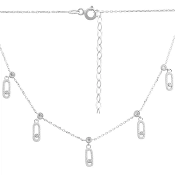 Серебряное колье с фианитами, вес изделия 5,22 гр (2207900)
