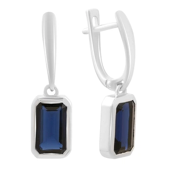 Серебряные серьги с сапфиром nano 3.65ct (2206002)