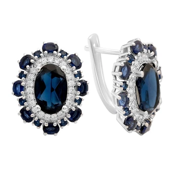 Срібні сережки з сапфіром 9.87ct (2205982)