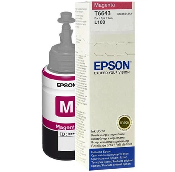 Краска для принтера чернила Epson T6643 for L100/L110/L200/L210/L355 Magenta (C13T66434A) 70 мл