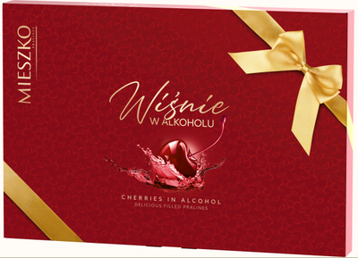 Цукерки вишня в шоколаді Mieszko Cherries in Alcohol з алкоголем 142 г