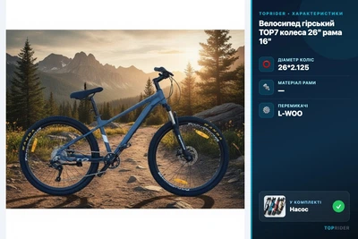 Велосипед горный Toprider TOP7 колеса 26" рама 16" Синий Алюминий