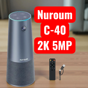 Веб-камера NUROUM C40 2K с 4 микрофонами динамиком AI автофрейминг угол 120° шумоподавление для Zoom Teams