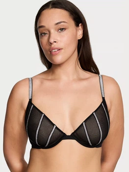 Бюстгальтер Very Sexy Sheer Shine Unlined Low-Cut Demi Bra Чорний 34DD