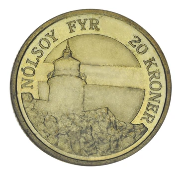 Монета Дания 20 крон 2005 F-VF Маяк Острова Ноульсой