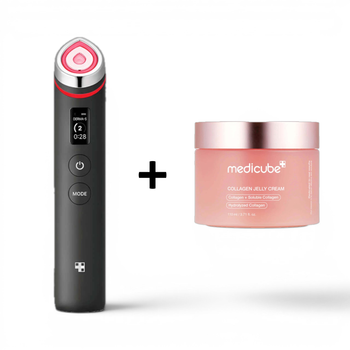 Набор для сияния и лифтинга кожи Medicube AGE-R Booster Pro + Collagen Jelly Cream Black Edition 1 шт + 110 мл