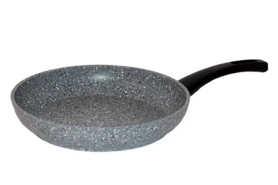 Антипригарна сковорода Biol 220 мм Granite Grey з литого алюмінію з покриттям Greblon і Soft-touch ручкою