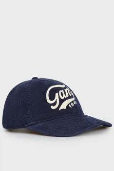 Чоловіча темно-синя кепка вельветова LOGO WASHED CORD CAP Gant OS 9900248