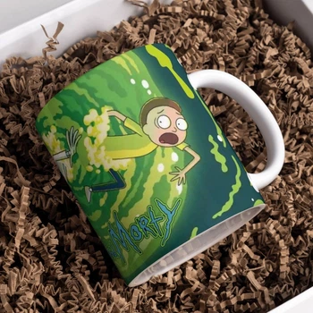 Чашка чорна хамелеон з блискітками матова Rick and Morty Рік та морті 330 мл (РМ0313794)