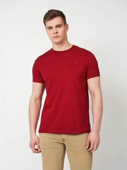 Футболка хлопковая мужская Tommy Hilfiger 11725 2XL Бордовая (smt2000000044996)