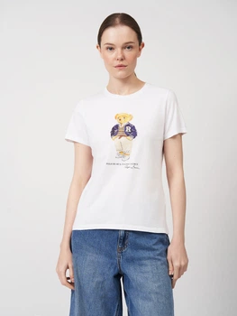 Футболка хлопковая женская Polo Ralph Lauren 11746 L Белая (smt2000000045955)