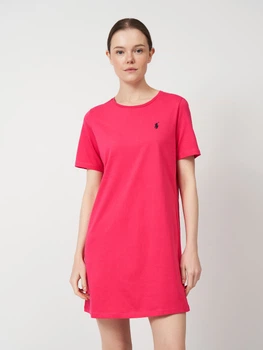 Плаття-футболка коротке літнє жіноче Polo Ralph Lauren 11742 XL Малинове (smt2000000045825)