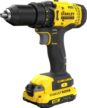 Дриль-шуруповерт акумуляторний Stanley FatMax V20 18V з 2 акумуляторами 1.5 Аг (SFMCD700C2K-QW)