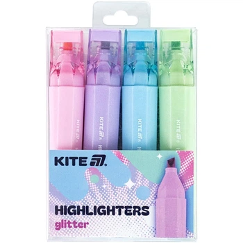 Набор маркеров Kite Highlighter Creative Glitter 1-5 мм клиновидный 4 шт. ассорти (K24-1146-4)