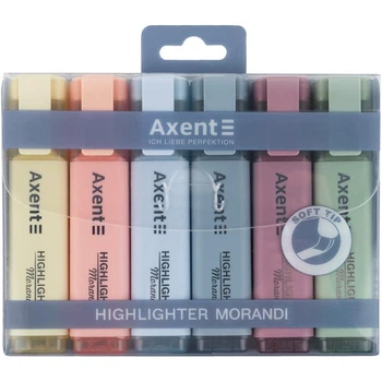 Набор маркеров Axent Highlighter 1-5 мм клиновидный 6 шт ассорти (2537-60-A)