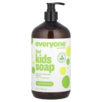 Дитяче рідке мило, 3 в 1, Everyone Soap for Every Body, Kids Soap, EO Products, тропічний кокос, 946 мл
