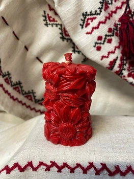 Воскова свічка "Ромашки" Червоний
