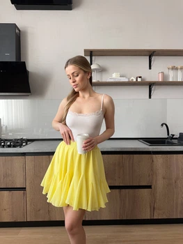 Жіноча спідниця-шорти на резинці Uaclothes 44 Жовтий (like37870-183011357)