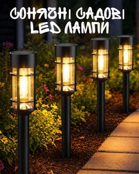 Набор 4 шт солнечных LED фонарей Edison IP44 / садовые светильники с LED-филаментом / уличные лампы на солнечной батарее для сада террасы дорожек