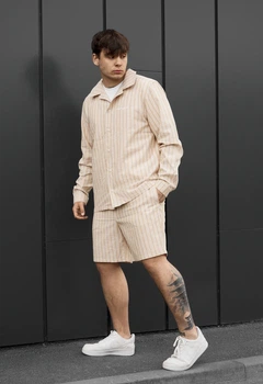 Літній комплект сорочка + шорти Staff mis beige XS