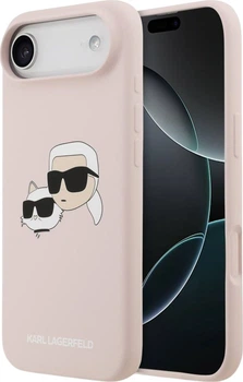 Чохол Karl Lagerfeld Liquid Silicone Double Heads MagSafe для Apple iPhone Air Pink (KLHMP17MSKCHPPLP)