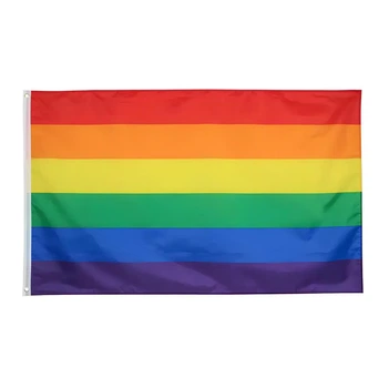ЛГБТ флаг 150*90 см, Радужный флаг RESTEQ, Флаг сообщества ЛГБТ, Freedom flag, LGBT flag, Pride flag, Флаг свободы