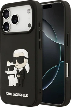 Чохол Karl Lagerfeld Silicone 3D Rubber Karl and Choupette для Apple iPhone 17 Pro Black (KLHCP17L3DRKCNK)